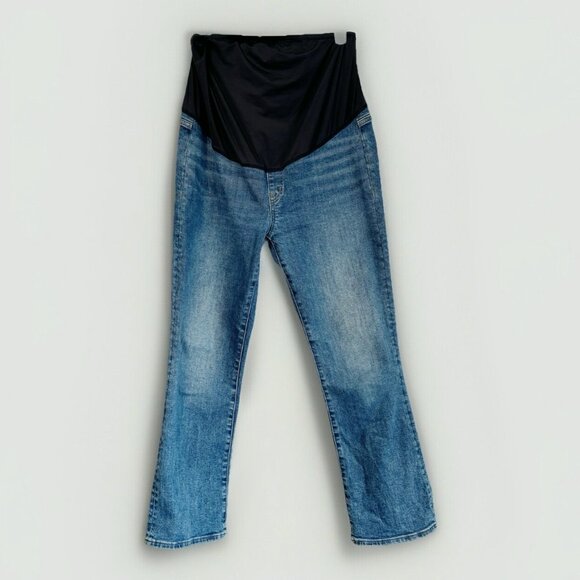 Madewell Women’s Maternity Kick Out Jeans Size 29 Blue Over The Belly Stretch - Picture 1 of 10